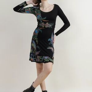 Desigual Multi Print Scoop Neck Fit & Flare Dress Vintage Y2k